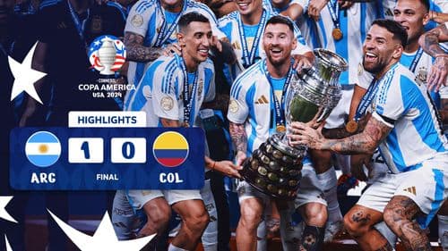 Thumbnail do vídeo: Melhores Momentos: Argentina 1-0 Colômbia | Final da CONMEBOL COPA AMÉRICA USA 2024™