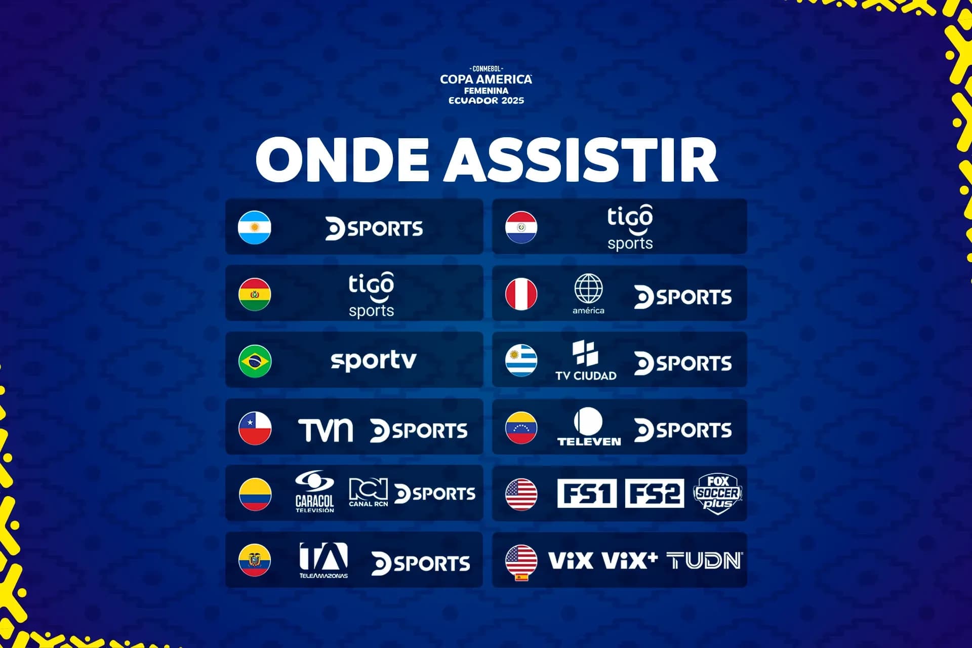 Onde assistir à CONMEBOL Copa América Femenina 2025™?