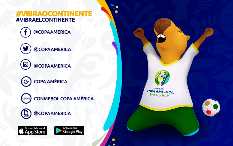 Siga a CONMEBOL Copa América em nosso site e redes sociais