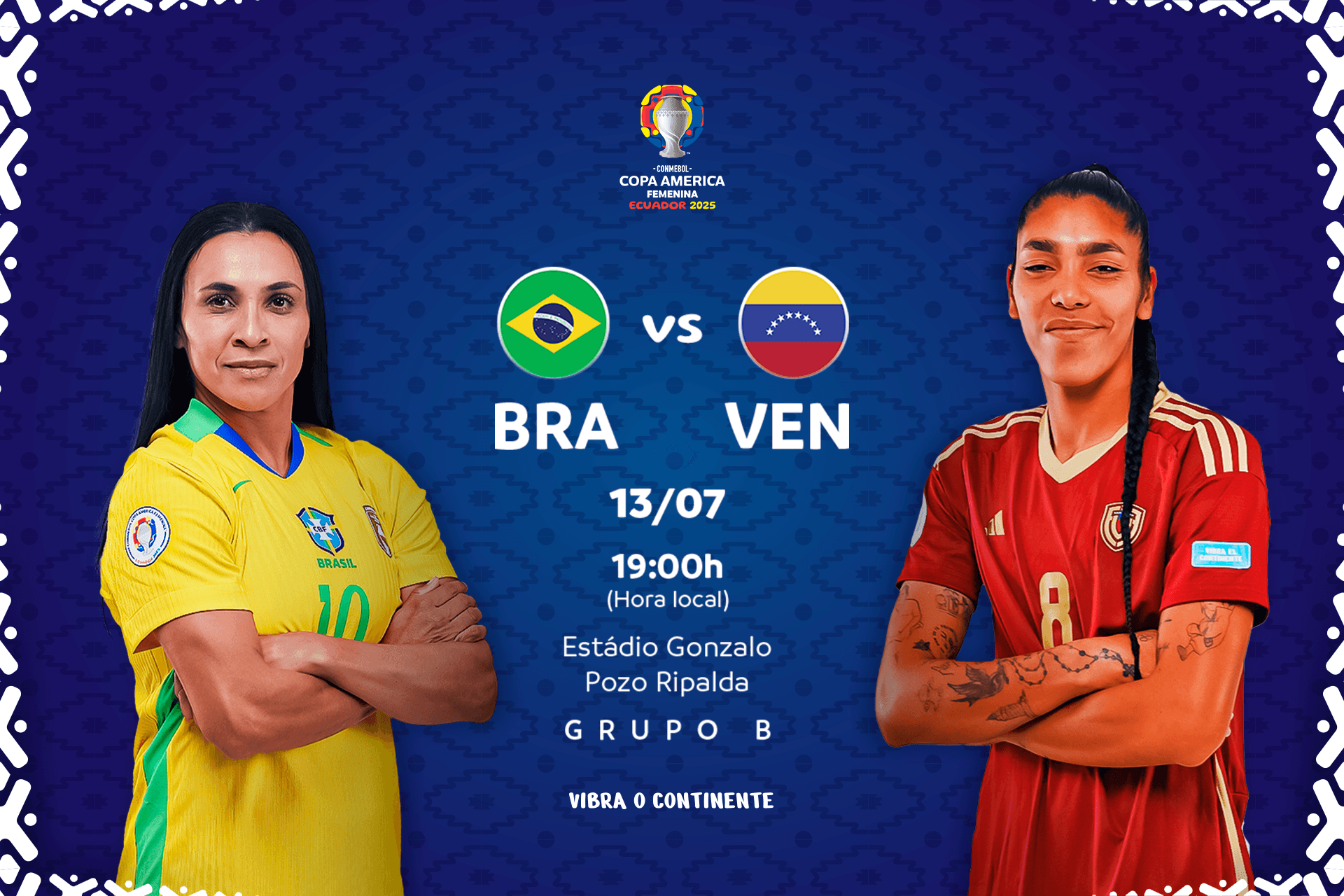 Brasil e Venezuela fecham a primeira rodada da Fase de Grupos da CONMEBOL Copa América Femenina 2025™